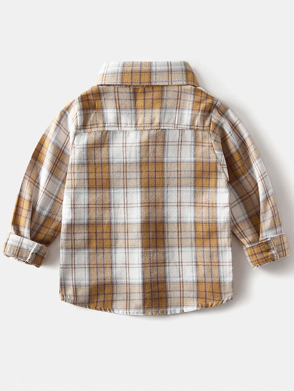 Plaid Long-Sleeved Toddler Boys Flannel Shirt - SF3521, warm and stylish checked garment ideal for autumn and winter outfits.